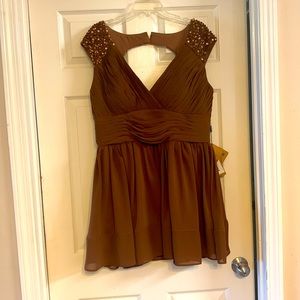 Brown sequence cocktail dress